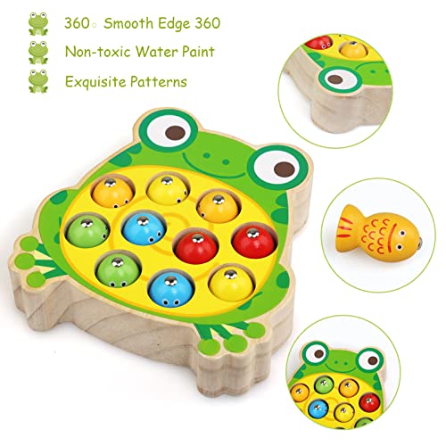 Wooden toy Magnetic fishing game Wooden toy, baby motor skills toy