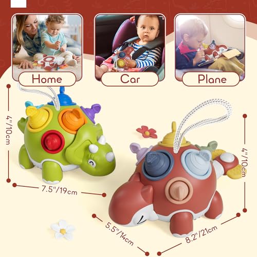 CastleMotor Toy, Baby Sensory Toy Dino Children's Toy, Early Development Learning Toy Gift, Pop Fidget Spinning Toy