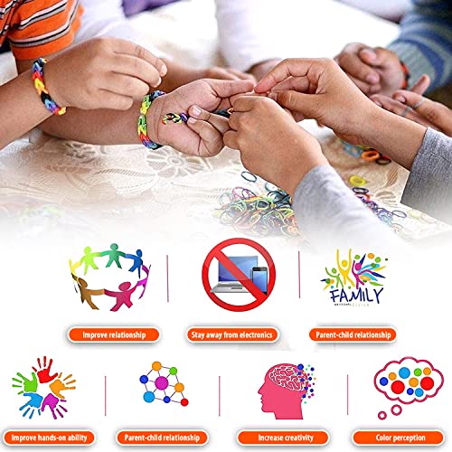 Set pour enfants, 2500+ élastiques colorés boîte de bricolage avec accessoires pour bracelets