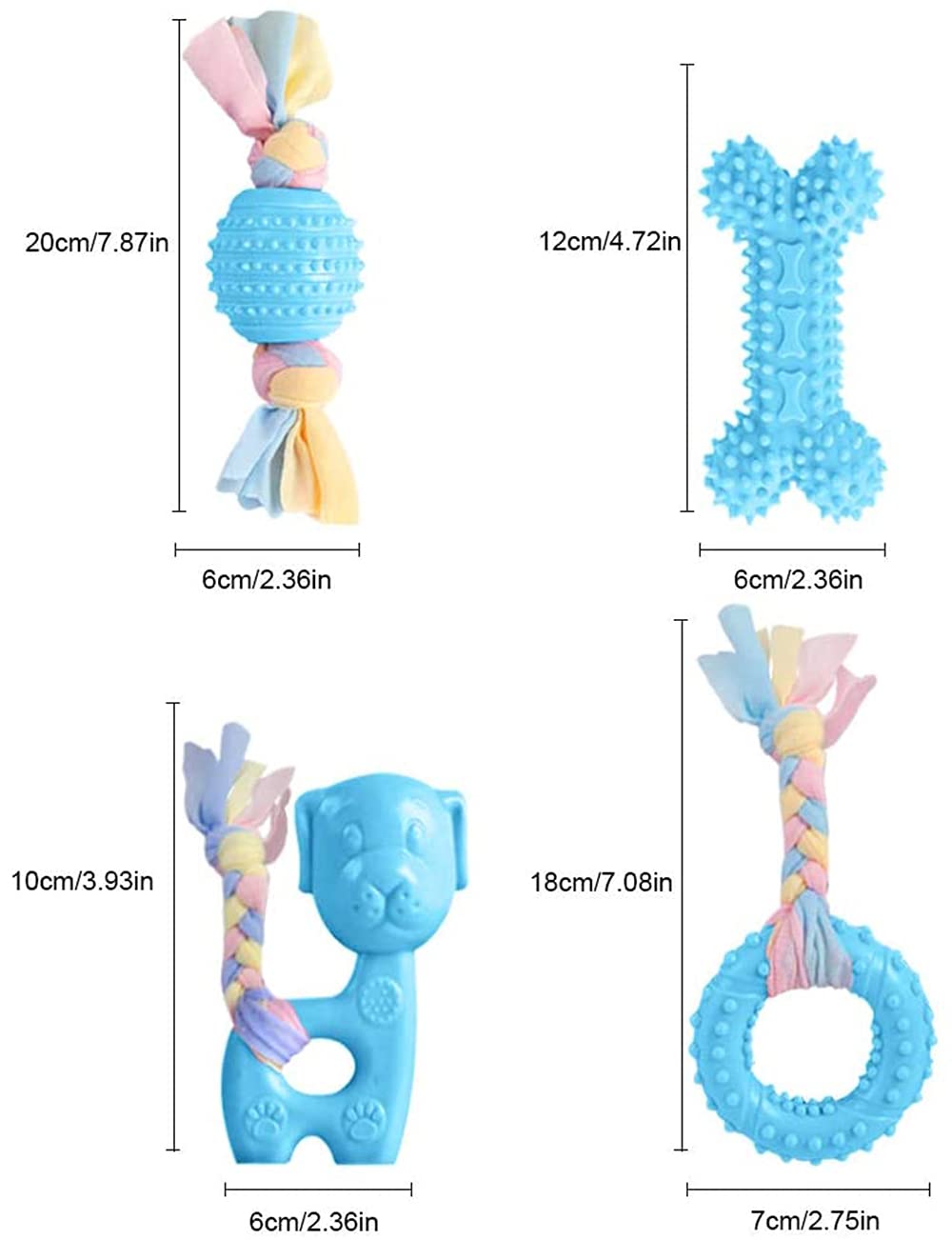 Jouet pour chien, jouet à mâcher pour chiens, jouet à mâcher agressif pour chiots/petits et moyens chiens avec balle et cordes en coton.