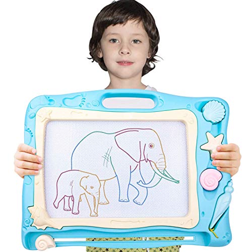 Large magnetic drawing board magic board, magic drawing board with 3 magnetic stamps and magnetic pencil