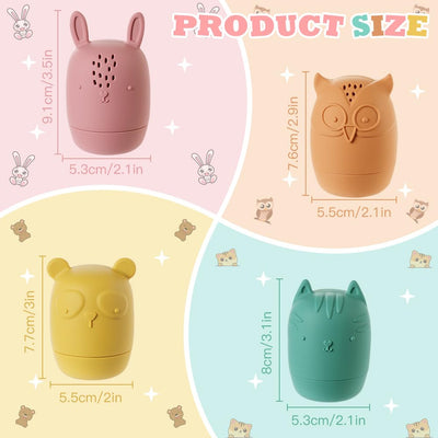 Jouets de bain, 4 pcs silicone bath toys, BPA-free baby water toys