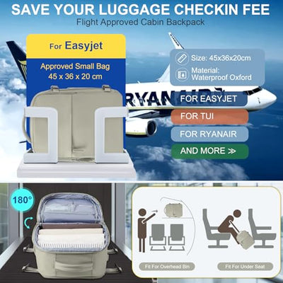 Sac à dos de voyage pour bagage à main d'avion sac à dos pour bagage à main d'avion ordinateur portable étanche