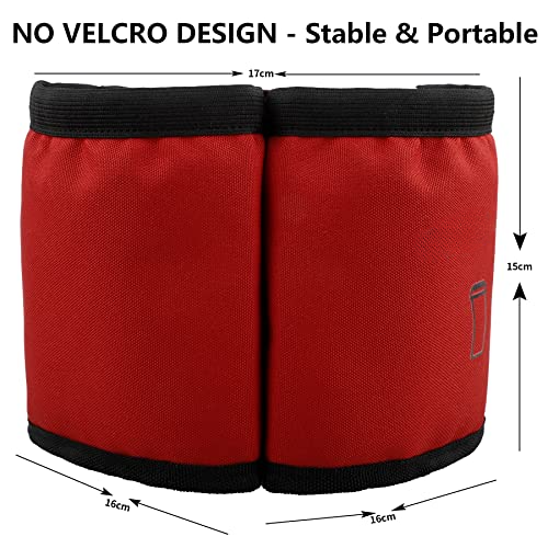 Suitcase Drink Holder for Coffee Drinking Cup Bottle Holder Luggage Cup Holder Additional Bag - Foldable Practical Travel Accessories Accessories for Travelers, Flight Attendants Red