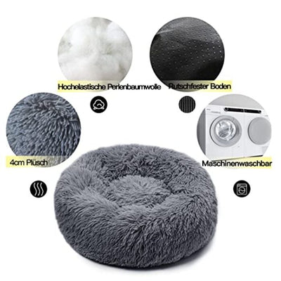 Cat Bed Fluffy Cat Pillow Washable Dog Bed Small Dogs Pet Bed for Small Dogs, Cats and Other Pets (60cm)