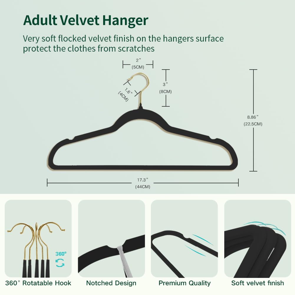 36-Pack velvet Hangers