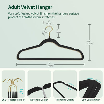 36-Pack velvet Hangers