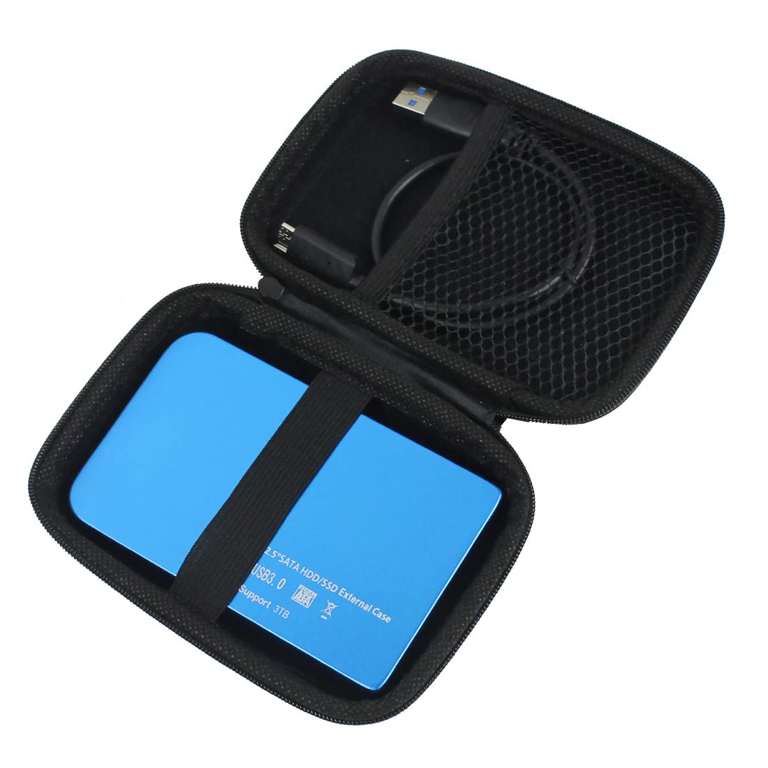 Hard Disk Case HDD Case für Festplatten und SSD, robuste und stoßfeste Schutzhülle für tragbare/extreme tragbare SSD