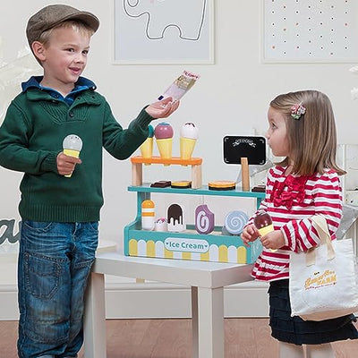 Toy store accessories kitchen accessories children wooden handle food play money ice cream store ice cream parlor