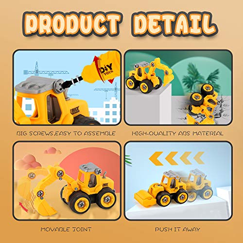 Assembly toy car truck excavator toy with screwdriver  construction vehicles vehicles