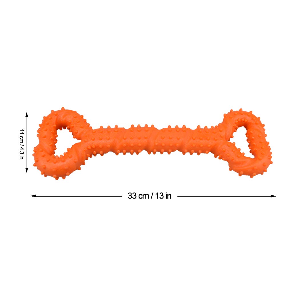 Jouet pour chien robuste en forme d'os à mâcher en caoutchouc dur avec un design convexe