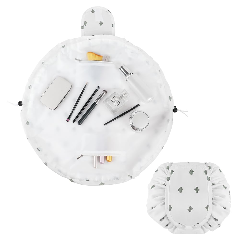 Trousse de maquillage de grande capacité avec cordon, trousse de maquillage de voyage portable