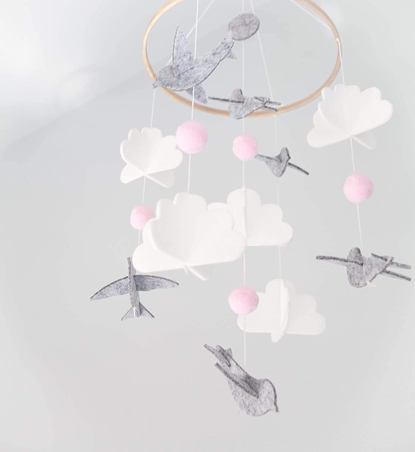 Mobiles Baby-Windspiel, mobile Babybett-Glocke Holz