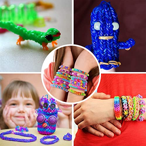 Set pour enfants, 2500+ élastiques colorés boîte de bricolage avec accessoires pour bracelets