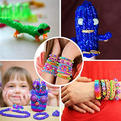 Set pour enfants, 2500+ élastiques colorés boîte de bricolage avec accessoires pour bracelets