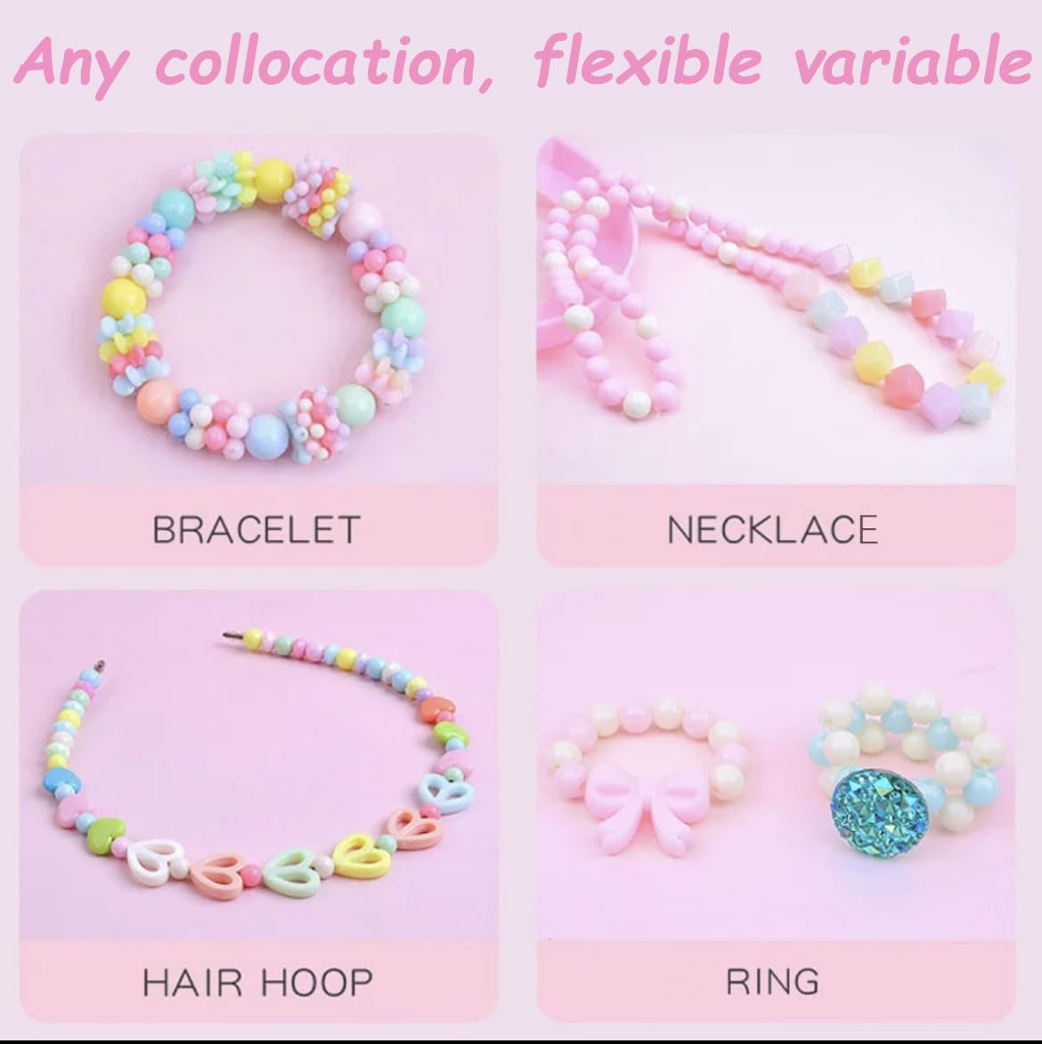 Beads for threading children, jewelry DIY stringing set bracelets necklaces