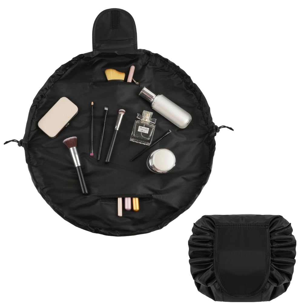 Trousse de maquillage de grande capacité avec cordon, trousse de maquillage de voyage portable