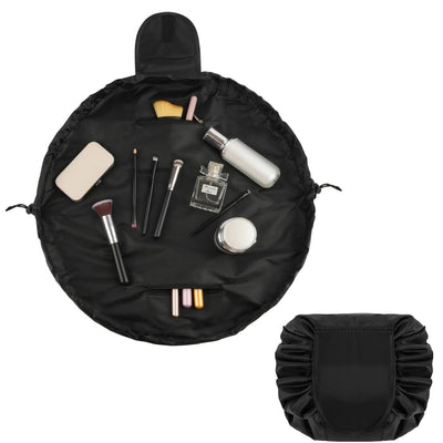 Trousse de maquillage de grande capacité avec cordon, trousse de maquillage de voyage portable