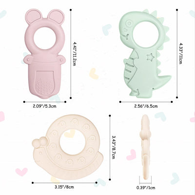 Animaux Anneau de dentition pour bébé, sans BPA Grand anneau de dentition pour bébé