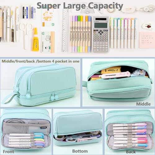 Pencil case with large capacity 3 compartment pencil case Portable pencil case school for student