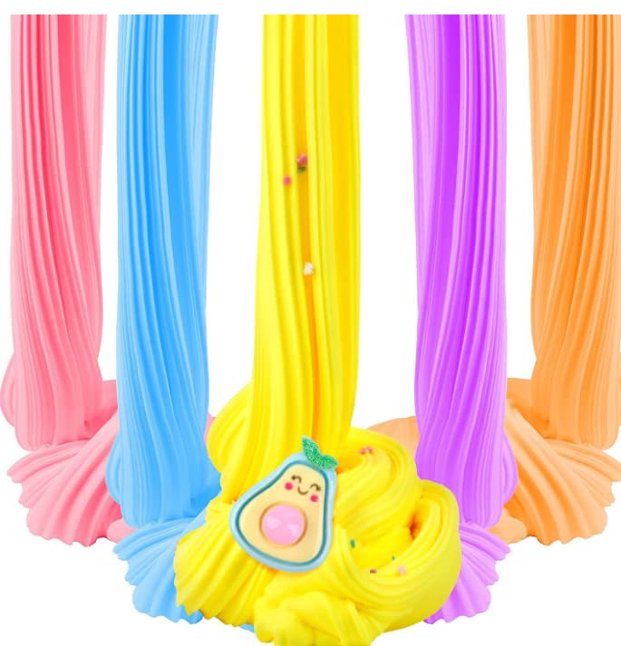 Set de Slime avec Mini Butter Slime, Fun Charms, Fluffy Slime Putty Toys et Stretchy Gift pour soulager le stress