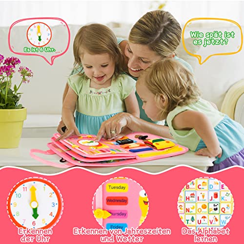 Busy Board Activity Board Baby Quiet Book Autism Educational Travel Toy Preschool Learning Life Sensory Board for Fine Motor Skills