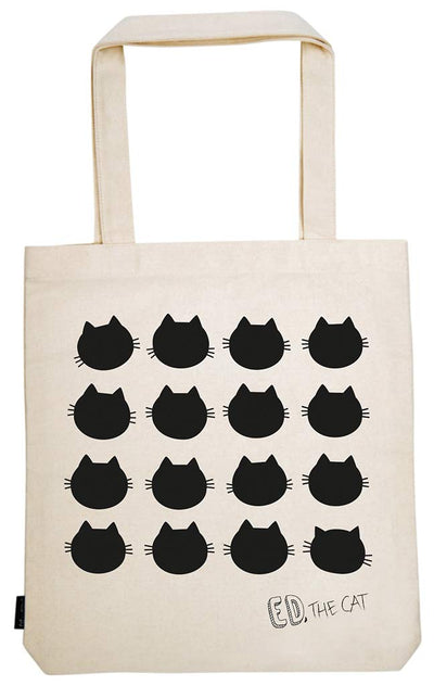 The Cat Shopper | sac fourre-tout en 100% coton | sac à bandoulière pour le shopping