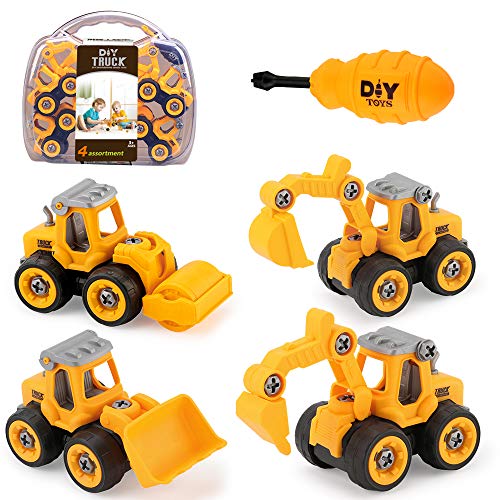Assembly toy car truck excavator toy with screwdriver  construction vehicles vehicles