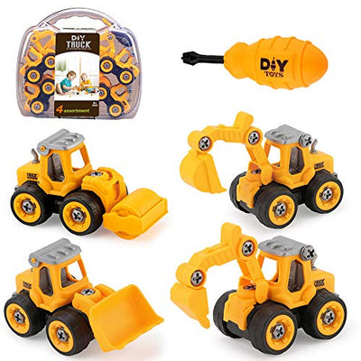 Assembly toy car truck excavator toy with screwdriver  construction vehicles vehicles