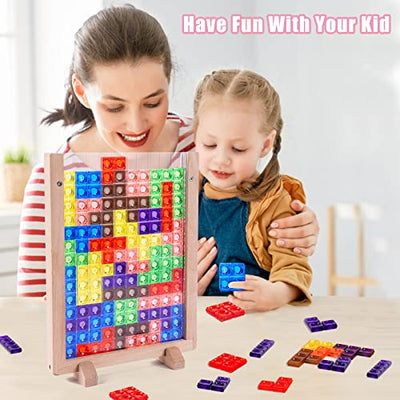 3D transparent brain toy, Tetris game puzzle set, intelligence colorful blocks brain toy