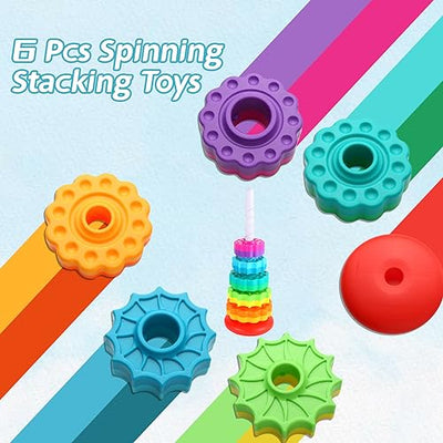 Spinning Stacking Toys - Rainbow Tower, Kids Stackable Spinning Toy, educational toy for children