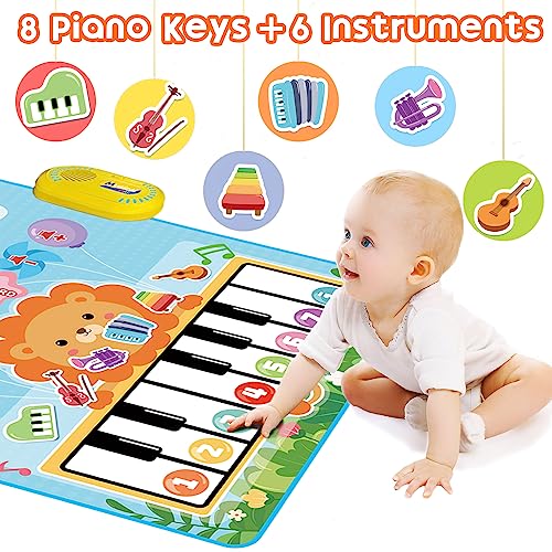 Babyspielzeug, 2-in-1-Musikmatte, Klaviermatte für Kleinkinder, Trommelspielzeug