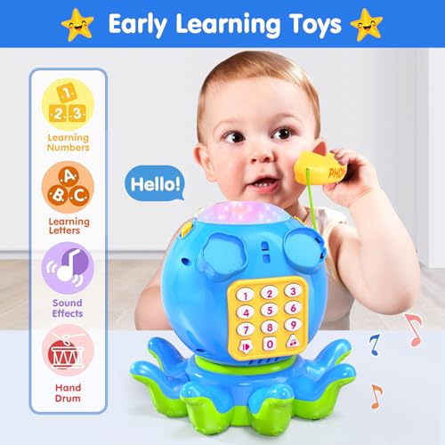 Octopus crawling baby toy with light & music children's toy