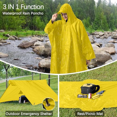 Regencape Regenmantel Regenjacke Wasserdicht Wandern Radfahren Outdoor 3in1 Mehrzweck