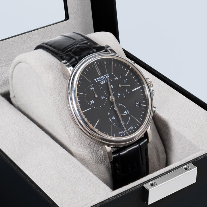 Boîte à montres avec 1 compartiment, boîte à montres avec couvercle en verre, boîte à montres avec coussin pour montres, rangement pour montres