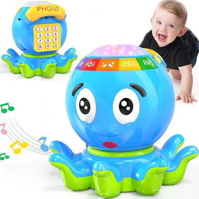 Octopus crawling baby toy with light & music children's toy