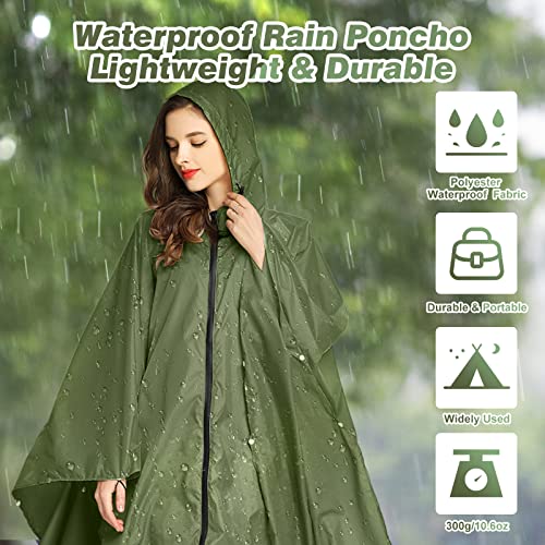 Regenponcho Atmungsaktives Regencape Leichte Regenjacke Regenjacke Regenmantel als Picknickdecke Sonnensegel