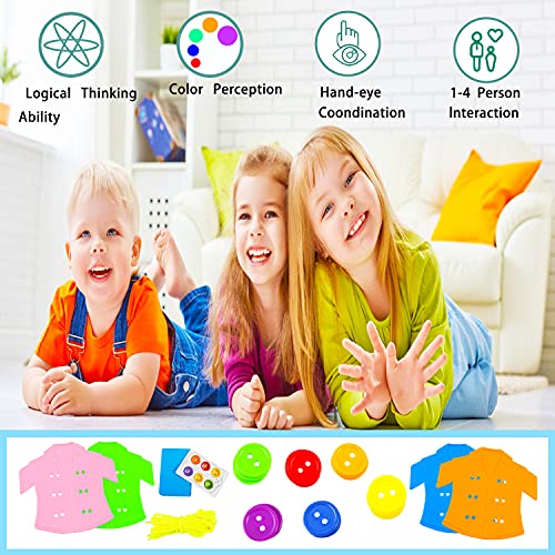 DIY motor skills toy travel toy clothes and button educational toy threading game Educational