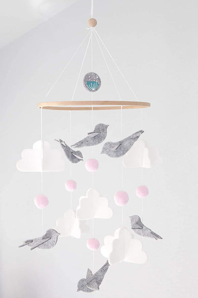 Mobiles Baby-Windspiel, mobile Babybett-Glocke Holz