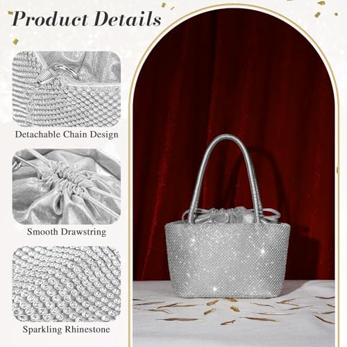 Clutch Abendtasche Glitzer Umhängetasche kleine Strass Handtasche Umhängetasche Kette Tasche Hochzeit Party Disco