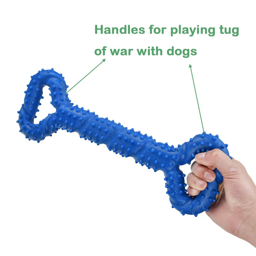 Jouet pour chien robuste en forme d'os à mâcher en caoutchouc dur avec un design convexe