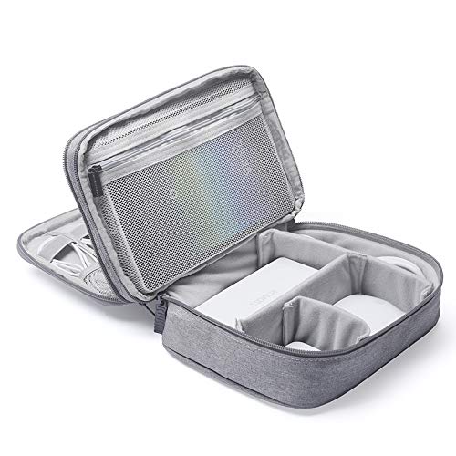 Electronic bag organizer, portable electronics accessory storage bag for cables