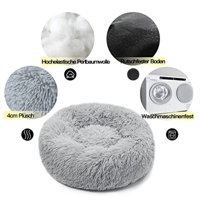 Cat Pillow Dog Bed Pet Bed Fluffy for Small, Medium Dogs, Cats and Other Pets (50cm)