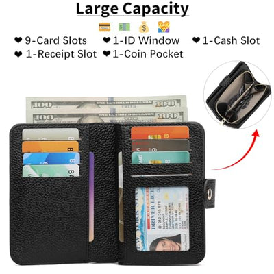 Fermeture Éclair Portefeuille avec Poche à Monnaie et Protection RFID