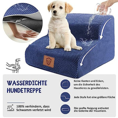 Waterproof Dog Stairs for Small Dogs Dog Stairs 2 Steps, Cat Stairs Portable Removable, High Density Sponge Dog Ramp for Sofa Beds, Washable