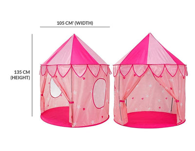 Princess castle play tent for children, multicolored LED lights