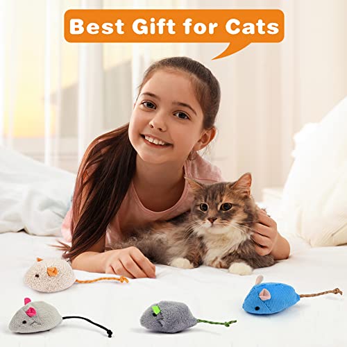 Jouet souris pour chat, souris en peluche 9 pièces avec herbe à chat, jouet interactif pour chats et chatons