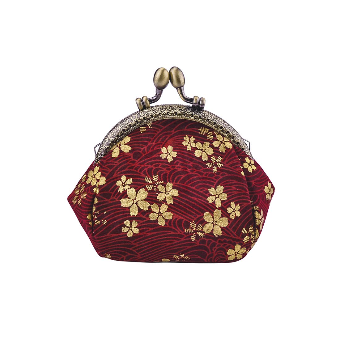 Porte-monnaie floral Portefeuille avec fermeture à clip Fermeture à clic