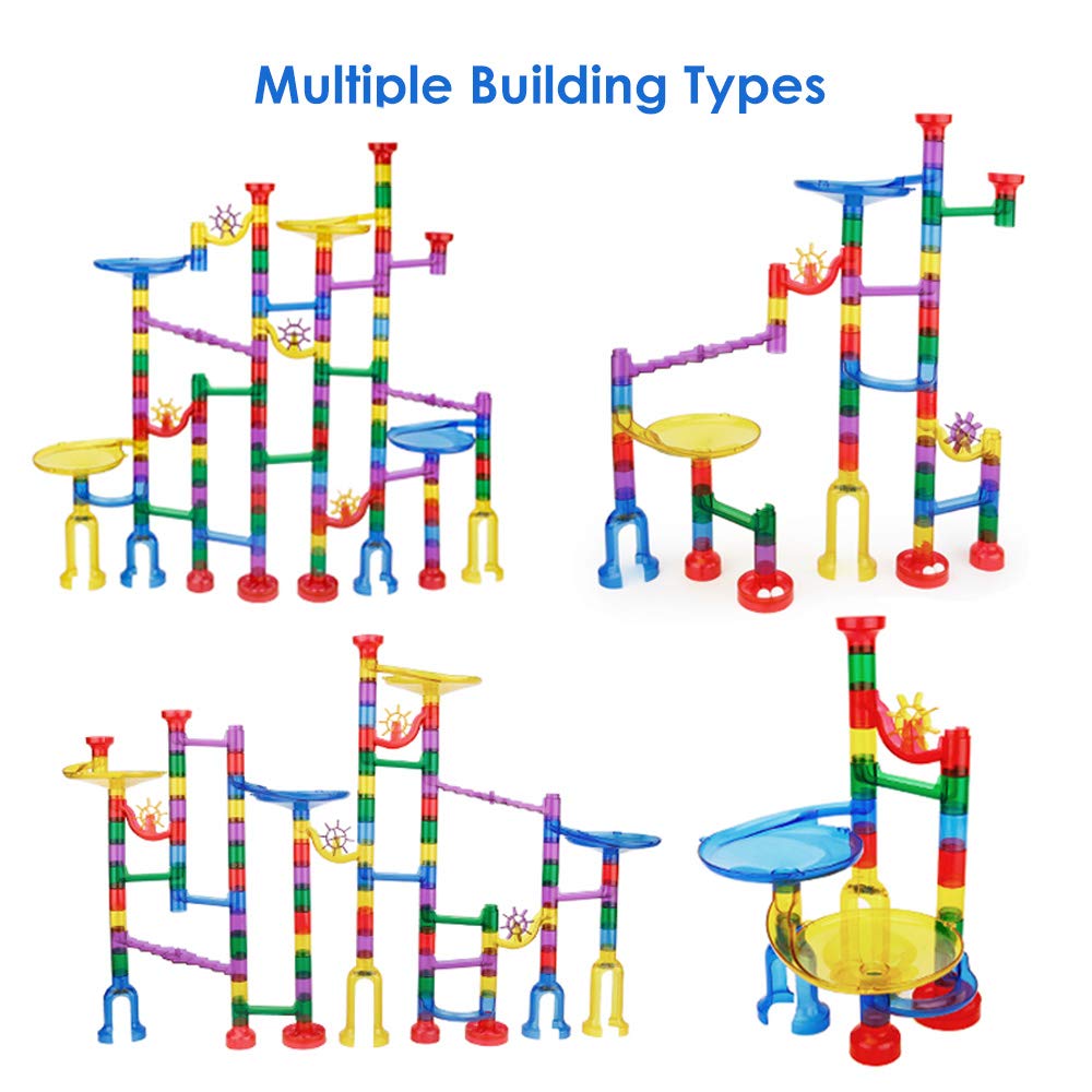 152pcs Marble Run Set with track elements and glass marbles, educational toy and construction toy