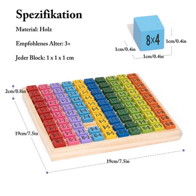 Zahlen lernen für Grundschulkinder, Mathe-Tafel aus Holz, Mathe-Spielzeug